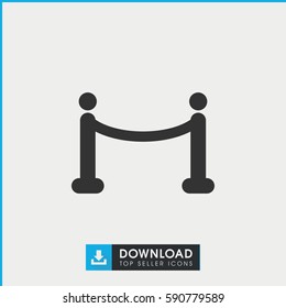 red carpet icon. Simple filled red carpet vector icon. On white background.