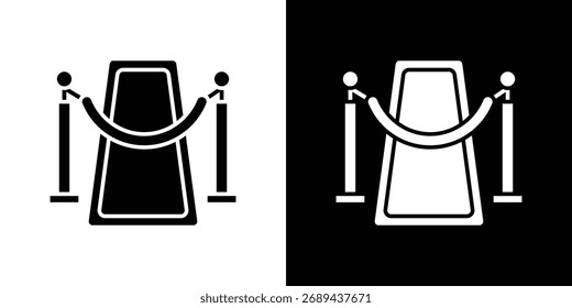 Roter Teppich Symbol einfache Illustration in flachem Design