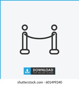 red carpet icon. simple outline red carpet vector icon. on white background.