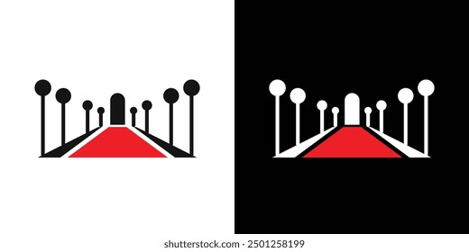red carpet icon Symbol mark in filled style