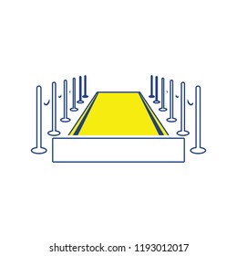 Red carpet icon. Thin line design. Vector illustration.