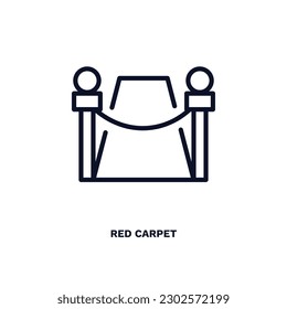 red carpet icon. Thin line red carpet icon from cinema and theater collection. Outline vector isolated on white background. Editable red carpet symbol can be used web and mobile