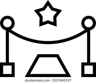 red carpet icon. Thin linear style design isolated on white background
