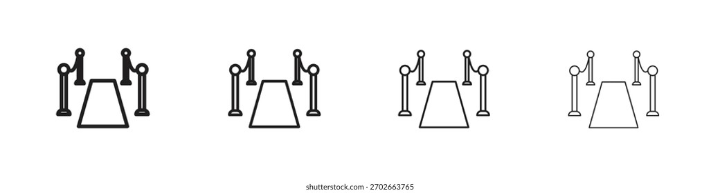 Ilustración vectorial de icono de alfombra roja. Vector editable EPS 10.