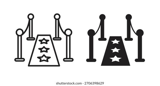 Ilustración vectorial de icono de alfombra roja. Diseño plano. Símbolos de Vector de Diseño gráfico.