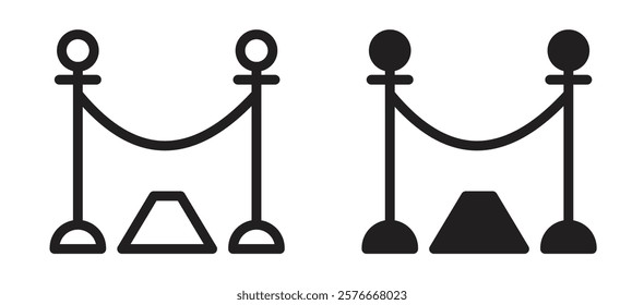 Red carpet icons in outline and stroke versions
