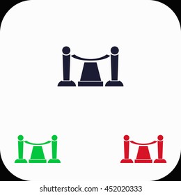 Red carpet Illustration set. Blue, green, red icon.