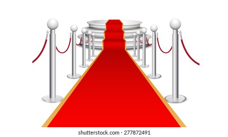Red carpet isolated on white background. vector