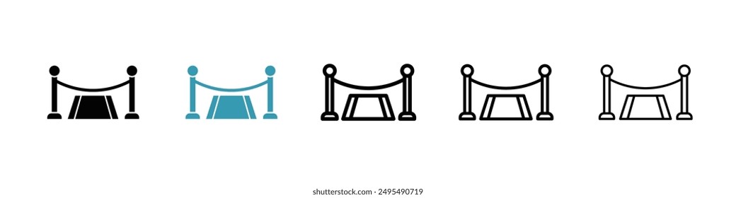 Red carpet line icon vector set.
