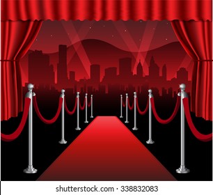 Red Carpet Movie Premiere Elegant Event Hollywood Background