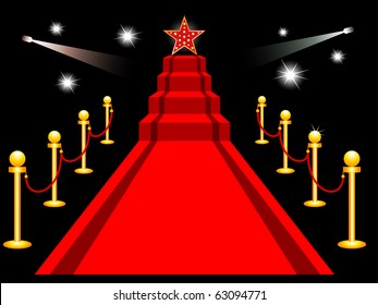 Red carpet on black background
