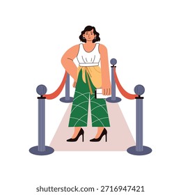Red Carpet Outfit flat vector character concept illustration. 