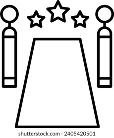 red carpet Outline vector illustration icon