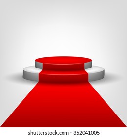 Red carpet to podium stage