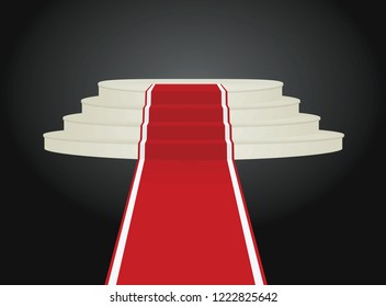 Red carpet podium. vector illustration
