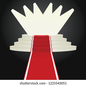 Red carpet podium. vector illustration