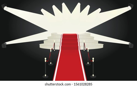 Red carpet podium. vector illustration