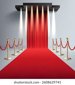 Red carpet Realistic Composition with Lights