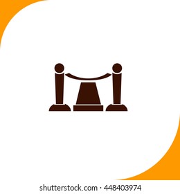 Red carpet sign. Brown icon on white background