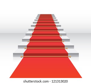 red carpet staircase vector