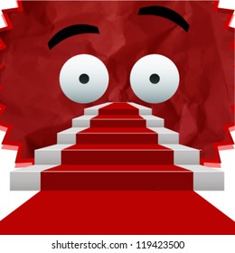 red carpet stairs success background.