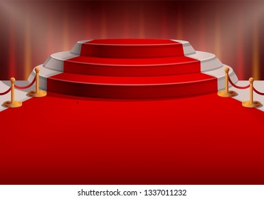 red carpet under the lighting at the awards ceremony, vector illustration