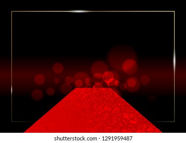 red carpet vector background. Hollywood luxury and elegant red carpet event, perspective illustration. Red color carpet for celebrity, Success and stars prestige event vector concept for entrance vip