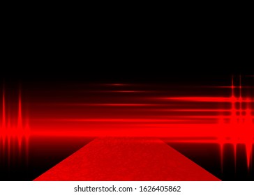 red carpet vector background. Hollywood luxury and elegant red carpet event, perspective illustration. Red color carpet for celebrity, Success and stars prestige event vector concept for entrance vip