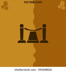 Red carpet vector  icon. Coffee symbol background.