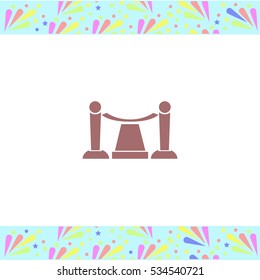 Red carpet vector icon on white background. Isolated illustration. Business picture.