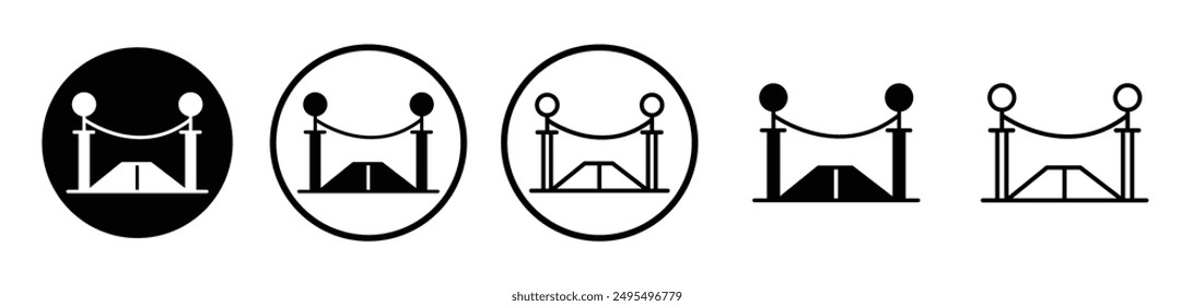 Red carpet vector icon set in black and white color.