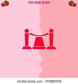 Red carpet vector  icon. Strawberry Background.
