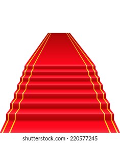 red carpet vector illustration isolated on white background