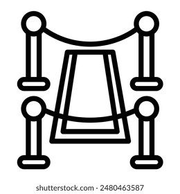 Red Carpet Vector Line Icon Design