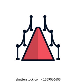 Red carpet, vip filled outline icons. Vector illustration. Editable stroke. Isolated icon suitable for web, infographics, interface and apps.