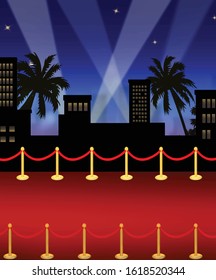 Red carpet,The city space for text eps,3D illustration.