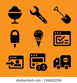 red, carry, snow, delivery, background and frame icon vector set. Flat vector design with filled icons. Designed for web and software interfaces