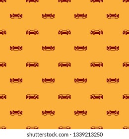 Red Cars icon isolated seamless pattern on brown background. Flat design. Vector Illustration