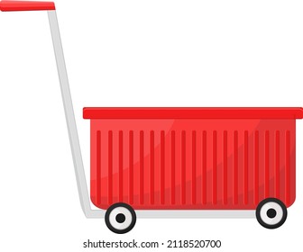 Red cart, illustration, vector on a white background.