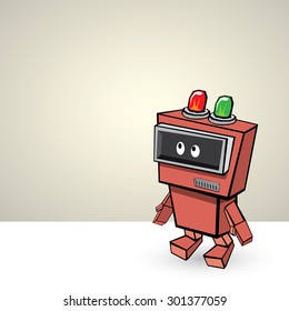 red Cartoon 3d Robot