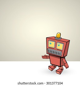 red Cartoon 3d Robot