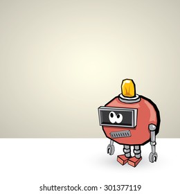red Cartoon 3d Robot