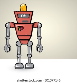 red Cartoon 3d Robot