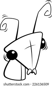 A red cartoon ant head and face.