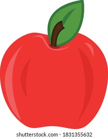 Red Cartoon Apple Vector Illustration