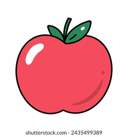 Red cartoon apple vector illustration