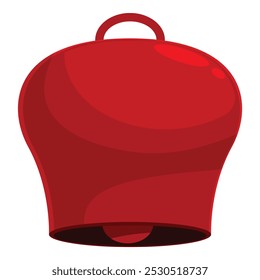 Red cartoon bell ringing creating a festive or celebratory sound, perfect for holidays like christmas