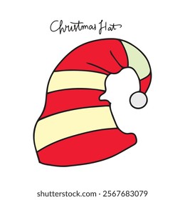 red cartoon christmas hat element stock