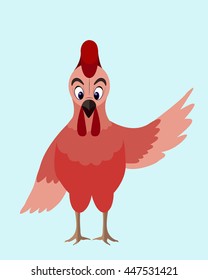 Red cartoon cock