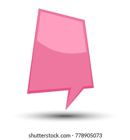 Red cartoon comic balloon speech bubble without phrases and with shadow. Vector illustration.
